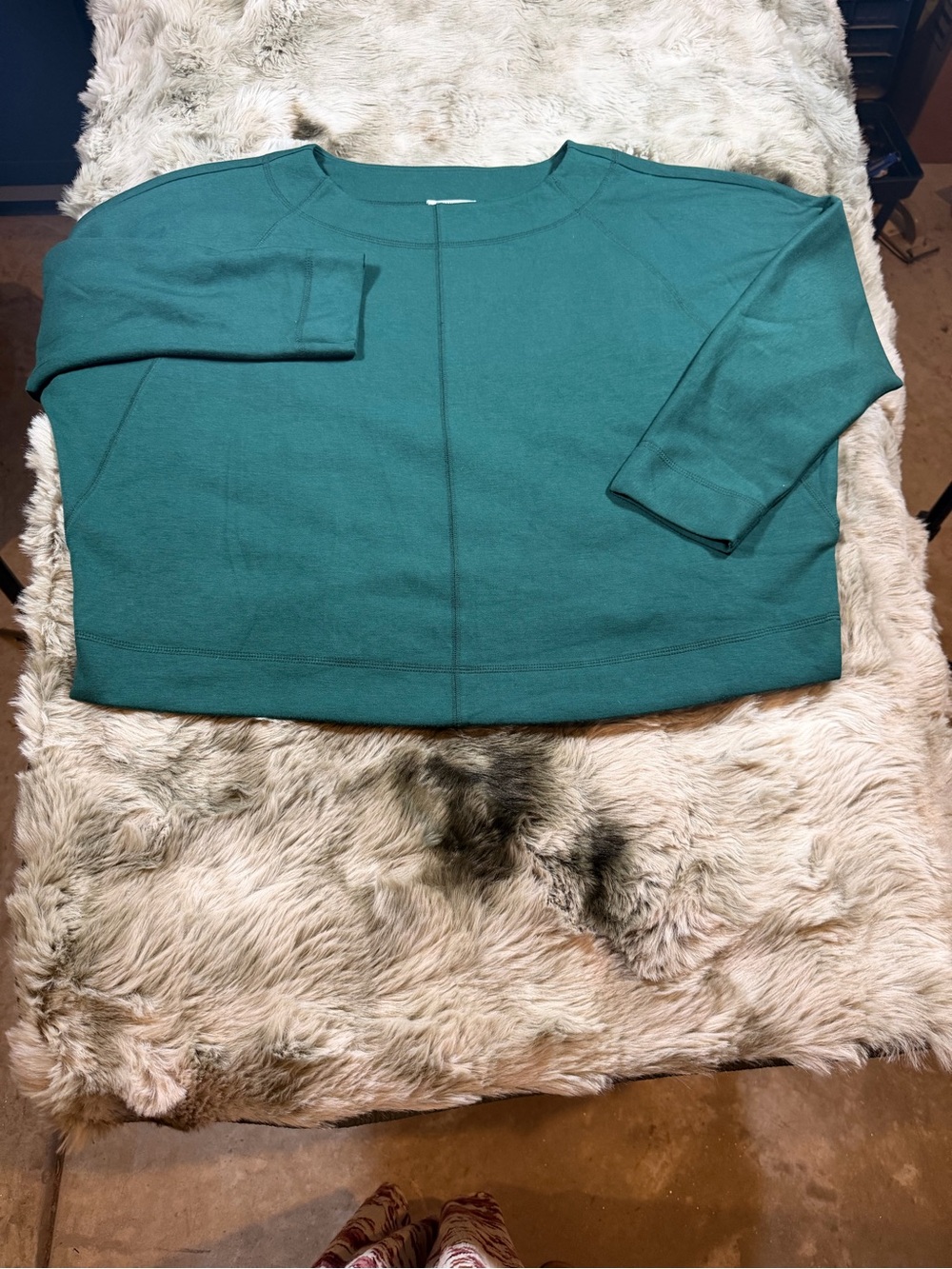 Westbound Women’s Teal Boxy Oversized Crewneck Sweater